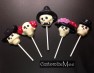 3530 Sugar Skulls Day of the Dead Chocolate or Hard Candy Lollipop Mold